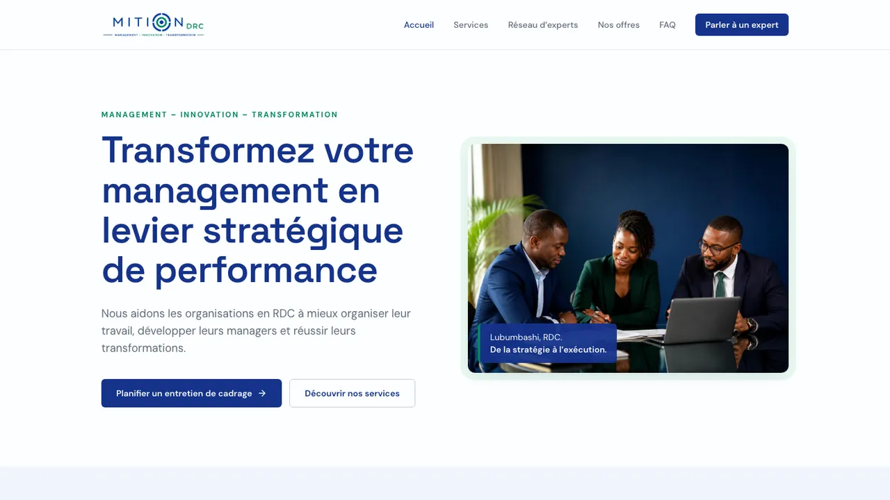 Screenshot of the mitiondrc.com home page