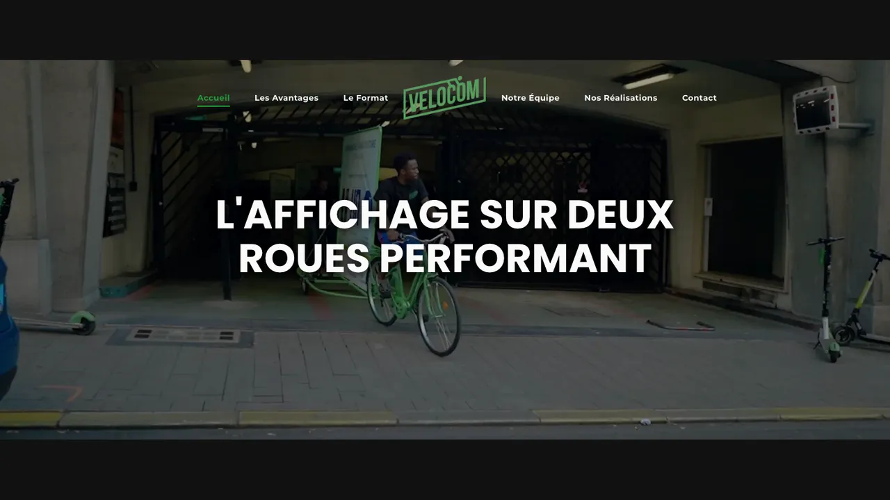Screenshot of the velocom.be home page